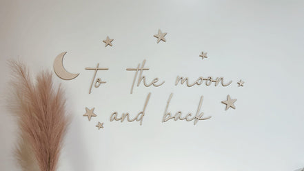 To the moon and back | Wall decal | 3D Wall Decal | Kids Bedroom Decor | Organization | Book shelf| Office Decor | Playroom Decor | Nursery