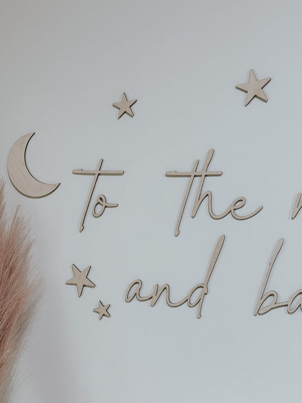 To the moon and back | Wall decal | 3D Wall Decal | Kids Bedroom Decor | Organization | Book shelf| Office Decor | Playroom Decor | Nursery