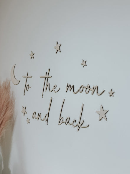 To the moon and back | Wall decal | 3D Wall Decal | Kids Bedroom Decor | Organization | Book shelf| Office Decor | Playroom Decor | Nursery