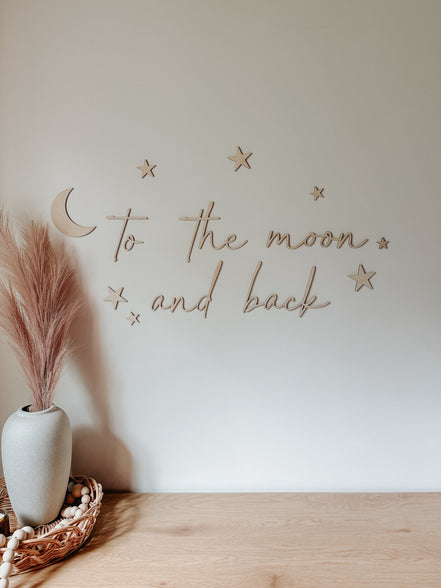 To the moon and back | Wall decal | 3D Wall Decal | Kids Bedroom Decor | Organization | Book shelf| Office Decor | Playroom Decor | Nursery