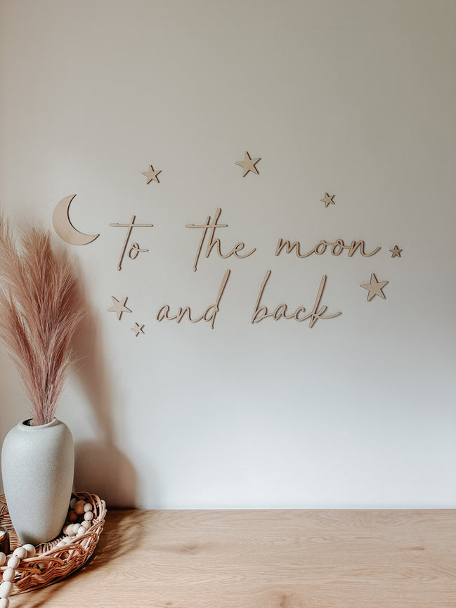 To the moon and back | Wall decal | 3D Wall Decal | Kids Bedroom Decor | Organization | Book shelf| Office Decor | Playroom Decor | Nursery