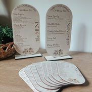Personalized Wooden Menu | Wedding Menu | Birthday Menu | elevated party Decor | High end Party | Girls Night | Bachelorette | Dinner | menu