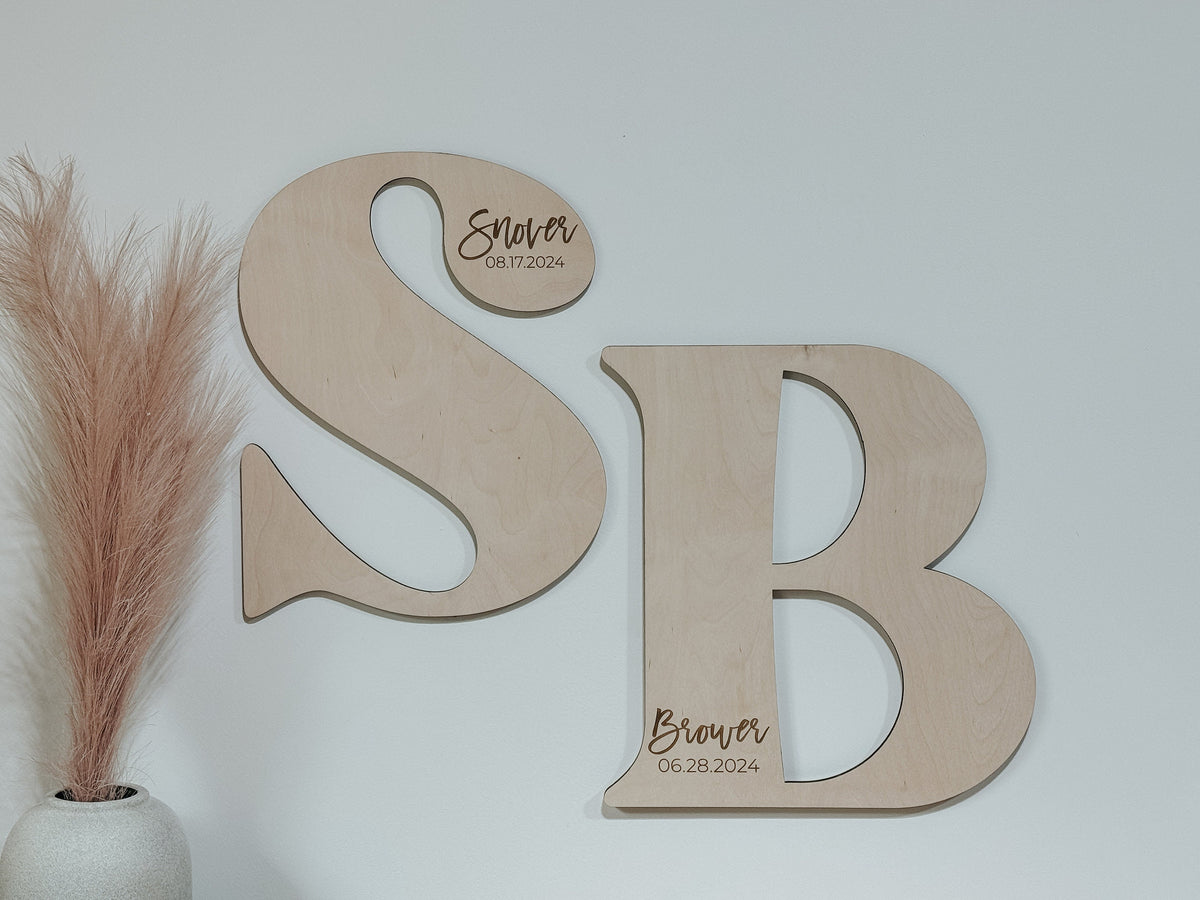 Wood Guest Book Initial |Personalized Wood Letter | Guest Book | Wedding Decor | Wedding Sign | Alternate Guest Book | Last Name Sign |