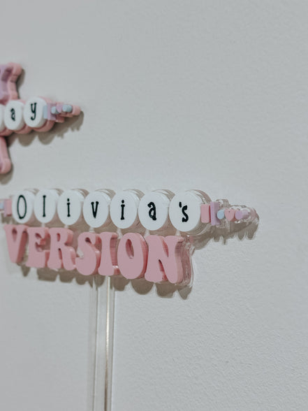 Taylor Swift inspired cake topper | Lover cake topper | Friendship bracelet | Taylor Swift birthday | eras | Bachelorette | Bride era