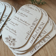 Personalized Wooden Menu | Wedding Menu | Birthday Menu | elevated party Decor | High end Party | Girls Night | Bachelorette | Dinner | menu