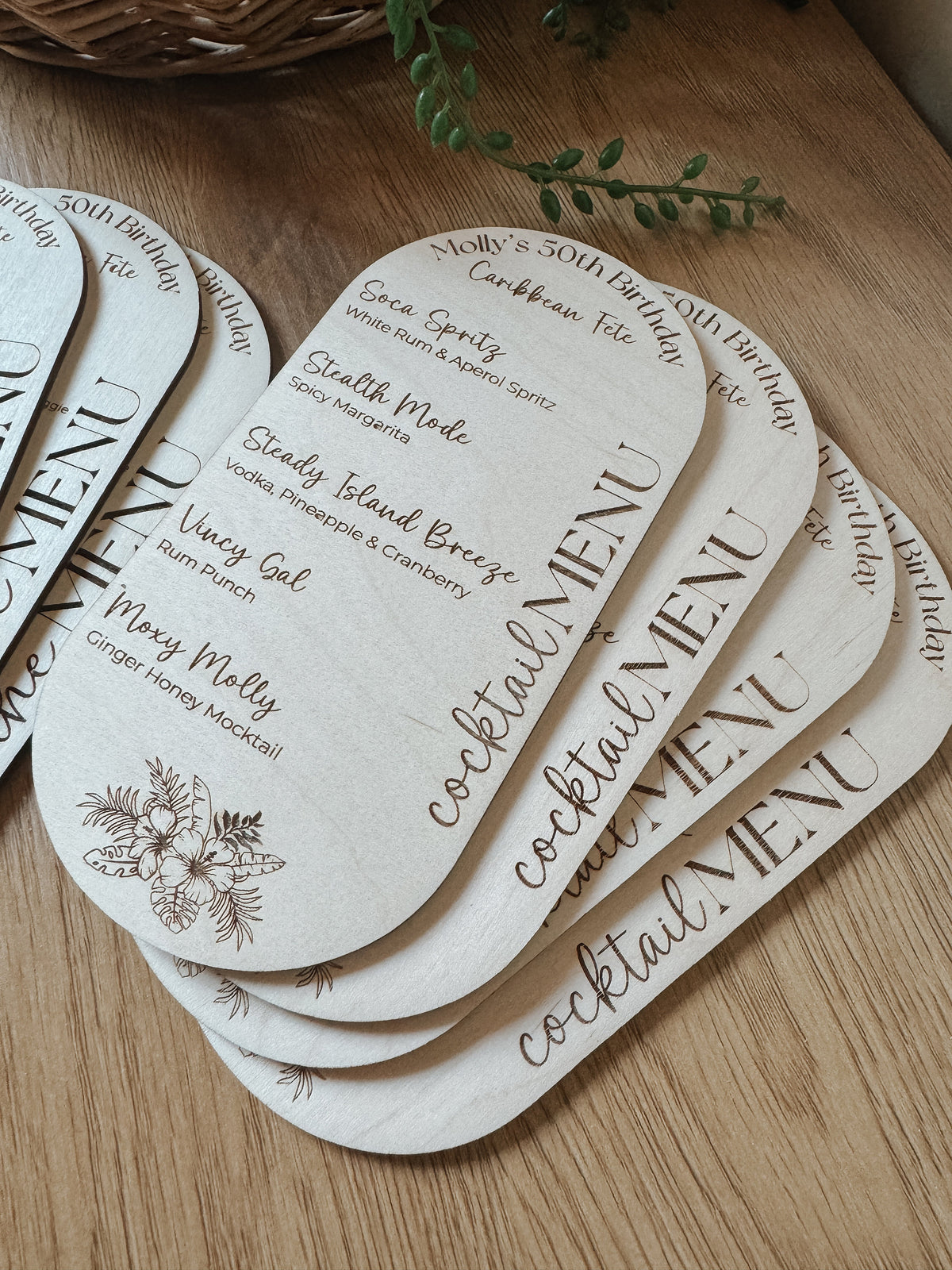 Personalized Wooden Menu | Wedding Menu | Birthday Menu | elevated party Decor | High end Party | Girls Night | Bachelorette | Dinner | menu