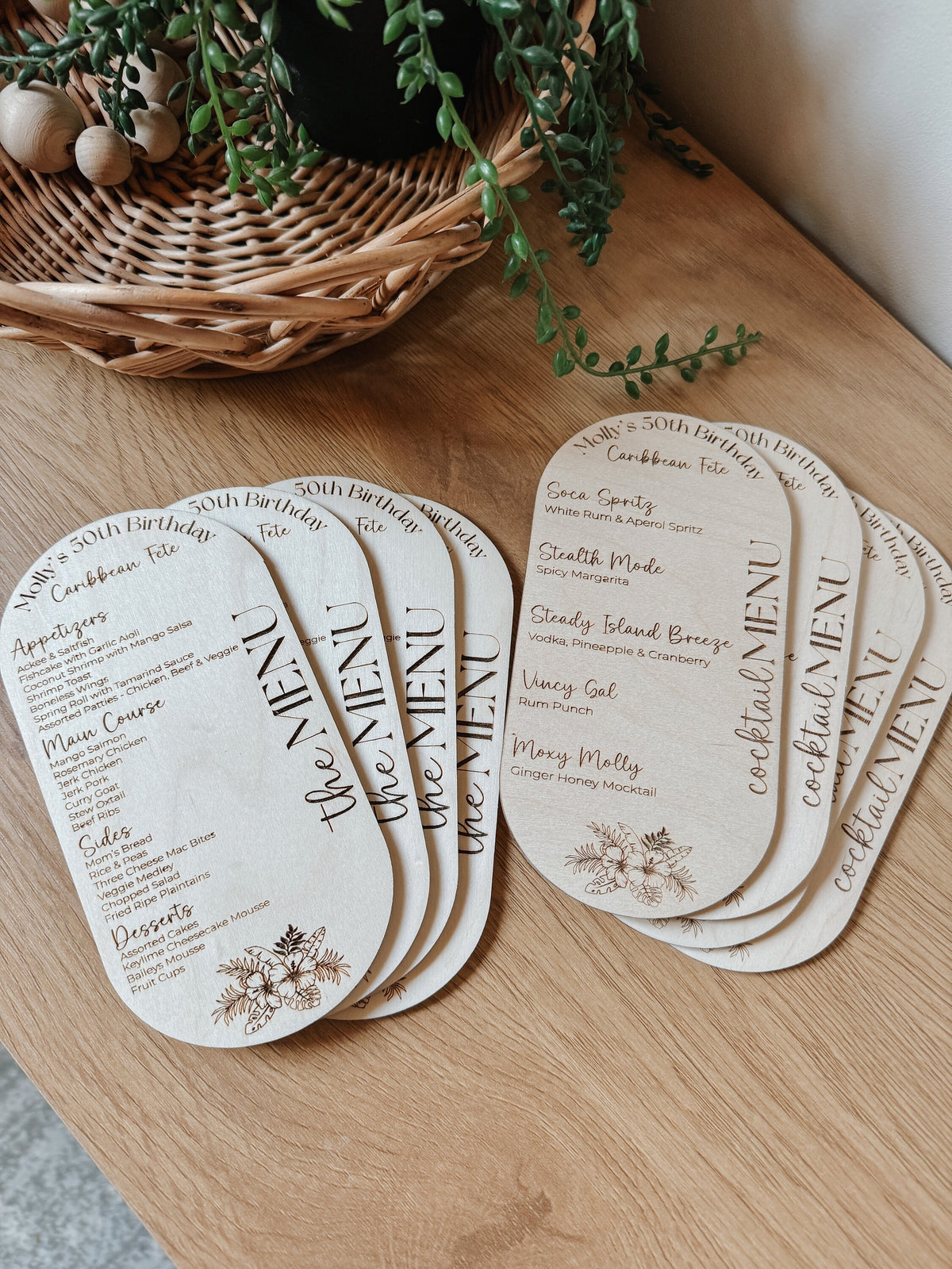 Personalized Wooden Menu | Wedding Menu | Birthday Menu | elevated party Decor | High end Party | Girls Night | Bachelorette | Dinner | menu