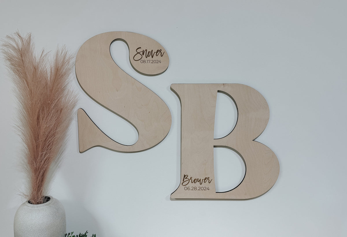 Wood Guest Book Initial |Personalized Wood Letter | Guest Book | Wedding Decor | Wedding Sign | Alternate Guest Book | Last Name Sign |