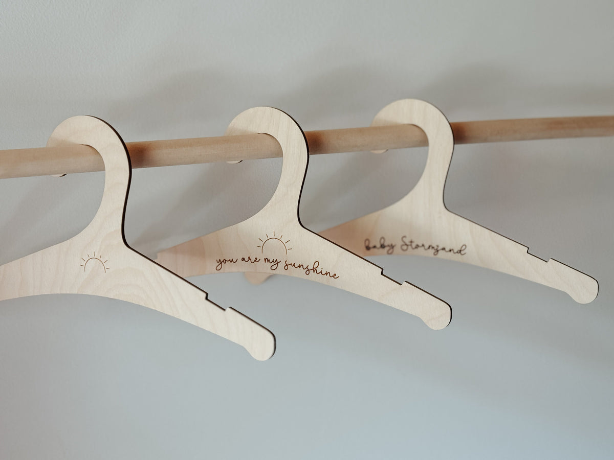 Personalized baby decor hangers | wood hangers |  Hangers for photography decor | Sunshine baby decor | You are my sunshine | Personalized