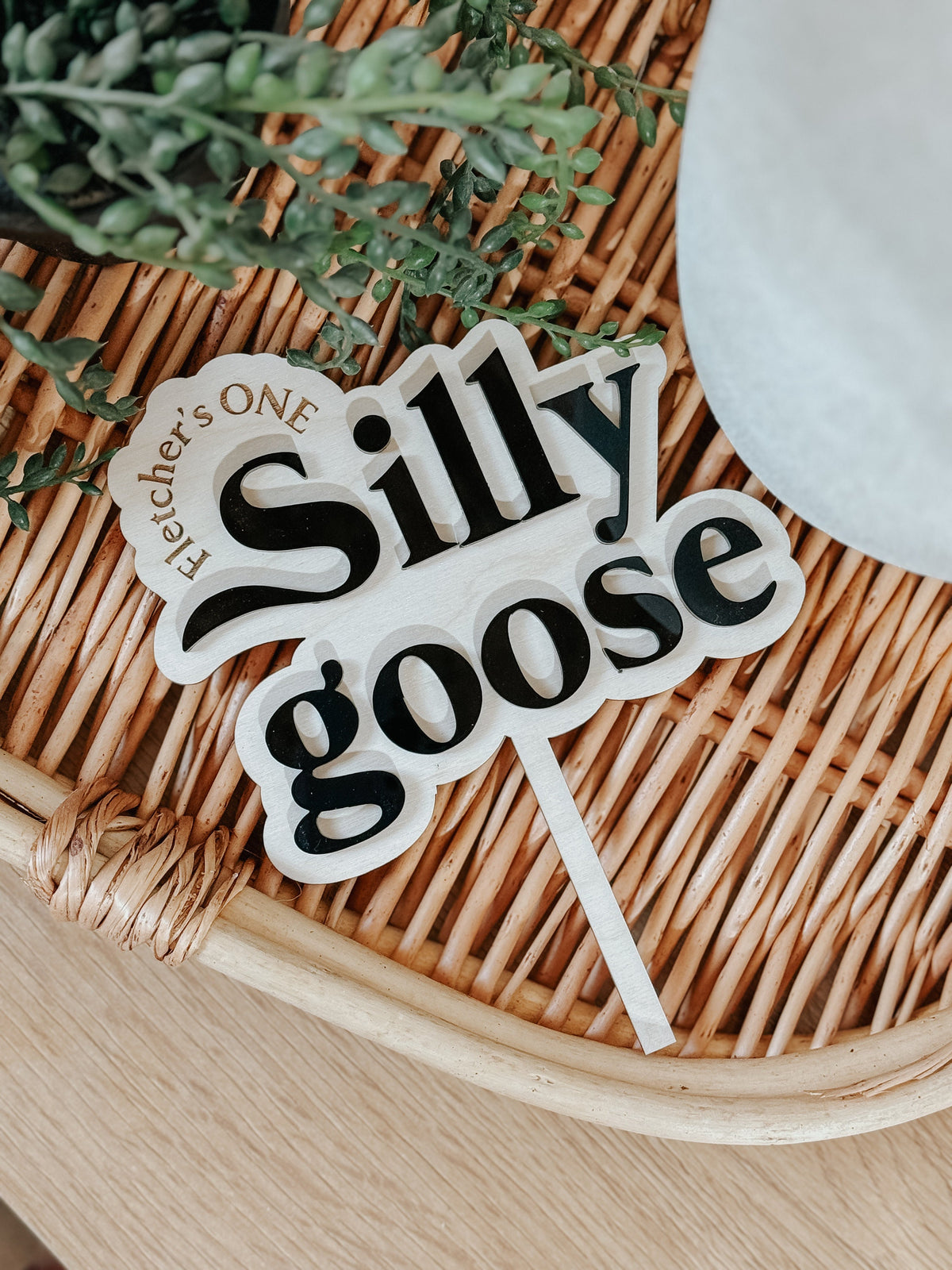 Silly Goose First Birthday | Cake Topper | One | First Birthday Theme | Cake Decor | Party | Baby | Personalized | Custom | keepsake