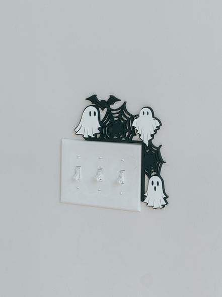 Halloween Door Corner Sign | Lightswitch cover Decor | Halloween Decorating | Halloween Signs | Spider webs | ghosts | Signs