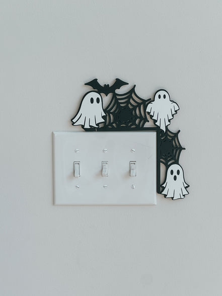 Halloween Door Corner Sign | Lightswitch cover Decor | Halloween Decorating | Halloween Signs | Spider webs | ghosts | Signs