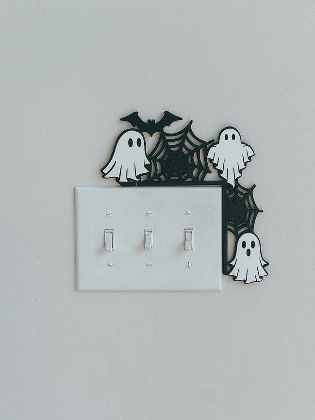 Halloween Door Corner Sign | Lightswitch cover Decor | Halloween Decorating | Halloween Signs | Spider webs | ghosts | Signs