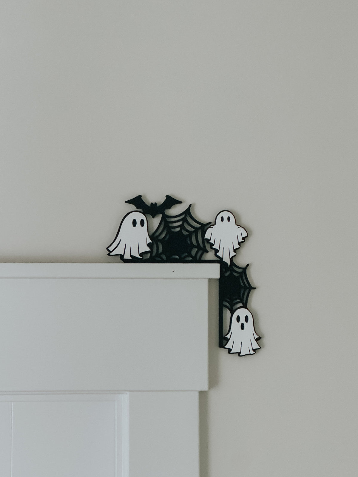 Halloween Door Corner Sign | Lightswitch cover Decor | Halloween Decorating | Halloween Signs | Spider webs | ghosts | Signs