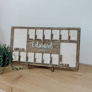 Baby First Year Picture Frame | Personalized Baby Photo Frame | Photo Collage | Personalized Photo Frame | Monthly Milestone for Baby | wood