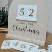 Modern Christmas Countdown | Days Until Christmas Block Calendar | Family Holiday Tradition Advent Sign | Days Until Christmas Calendar