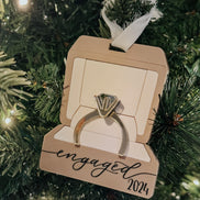 Married Ring ornament | engagement ornament | engaged ornament | ring box ornament | first Christmas married | engagement gift