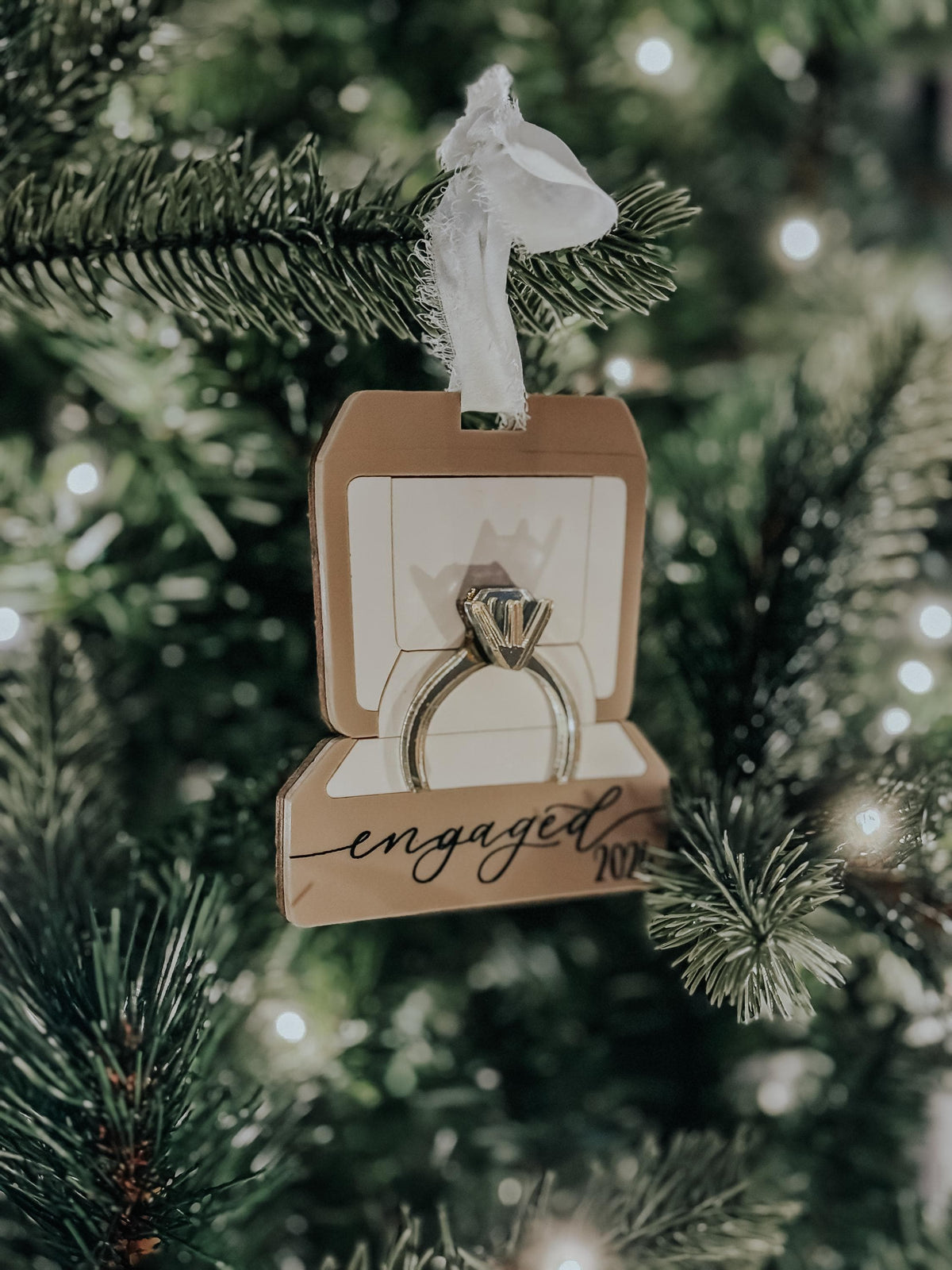 Married Ring ornament | engagement ornament | engaged ornament | ring box ornament | first Christmas married | engagement gift
