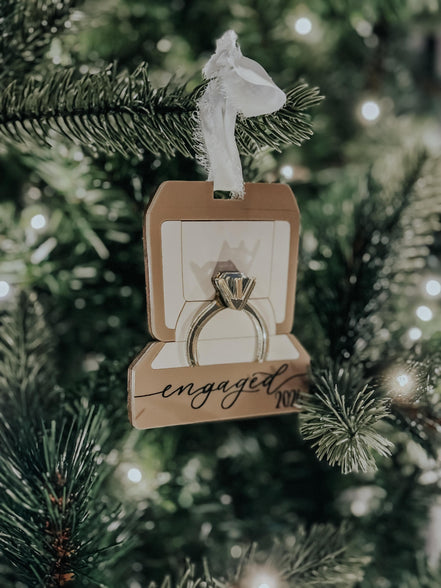 Married Ring ornament | engagement ornament | engaged ornament | ring box ornament | first Christmas married | engagement gift