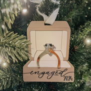 Married Ring ornament | engagement ornament | engaged ornament | ring box ornament | first Christmas married | engagement gift