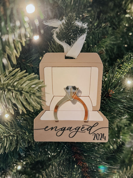 Married Ring ornament | engagement ornament | engaged ornament | ring box ornament | first Christmas married | engagement gift