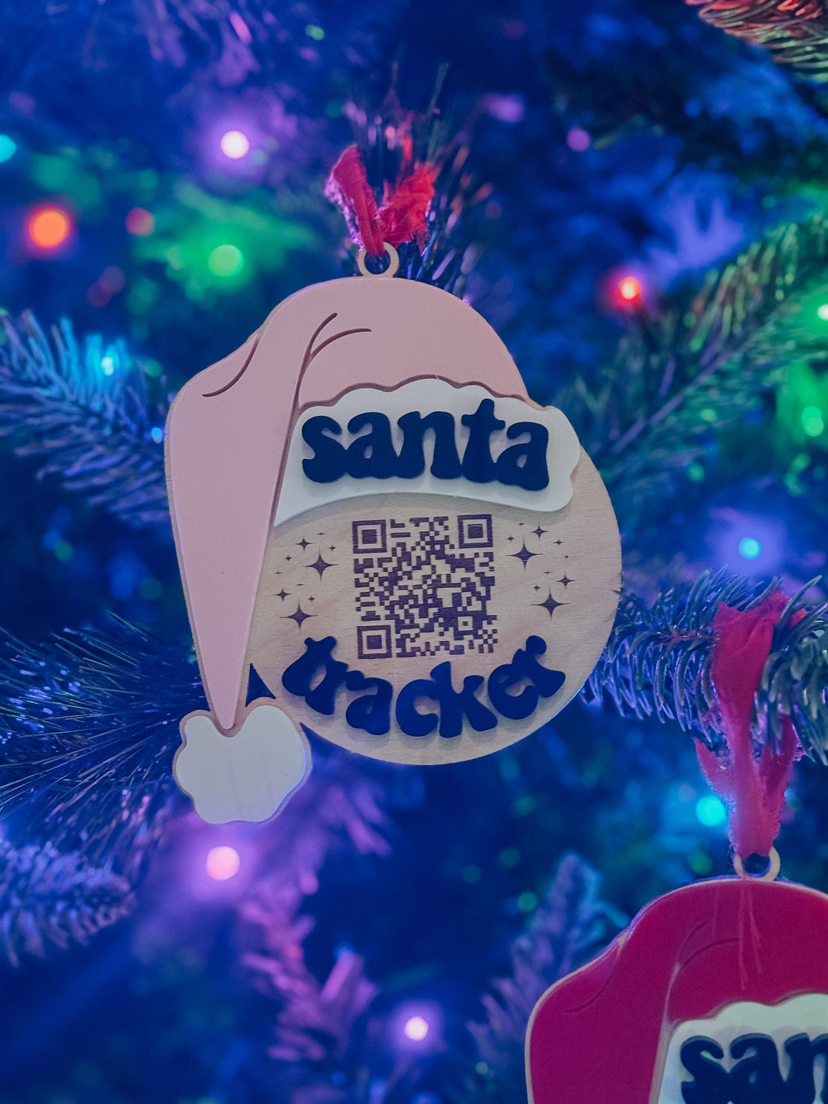 Santa Tracking Ornament | QR code | Santa | Christmas | Kids | fun | Elf | Magical | keepsake | fun