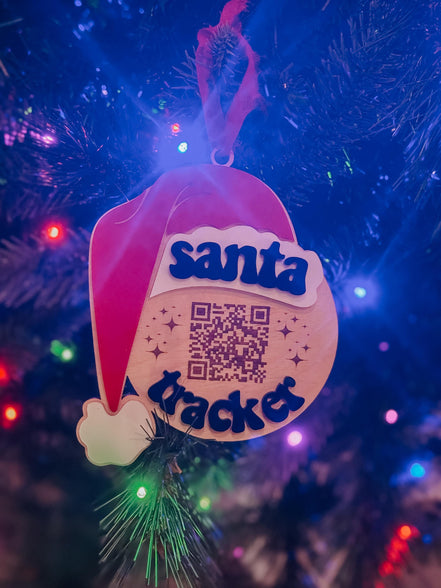 Santa Tracking Ornament | QR code | Santa | Christmas | Kids | fun | Elf | Magical | keepsake | fun