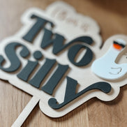 Two Silly Goose Birthday | Cake Topper | second | First Birthday Theme | Cake Decor | Party | Baby | Personalized | Custom | keepsake