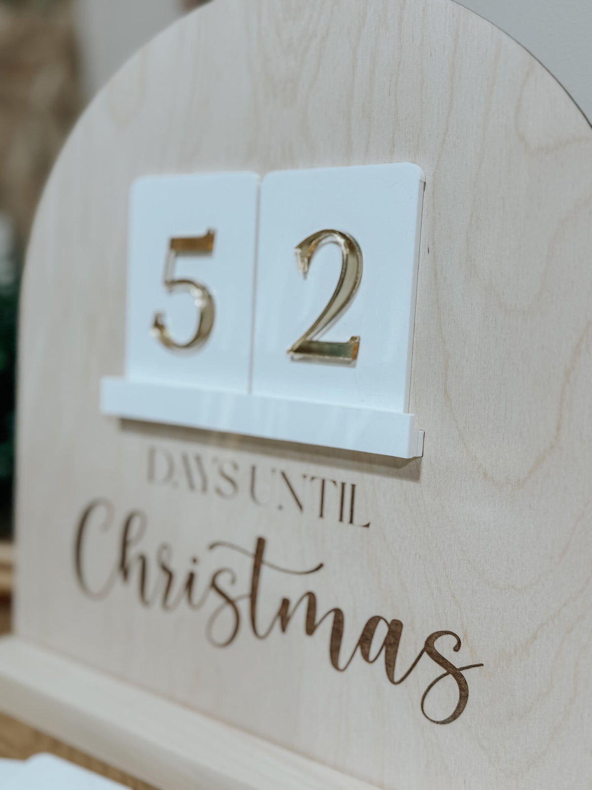 Modern Christmas Countdown | Days Until Christmas Block Calendar | Family Holiday Tradition Advent Sign | Days Until Christmas Calendar