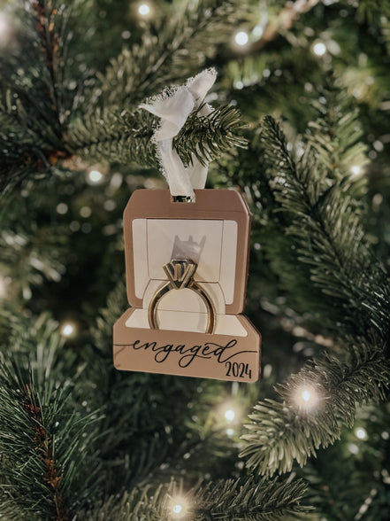 Married Ring ornament | engagement ornament | engaged ornament | ring box ornament | first Christmas married | engagement gift