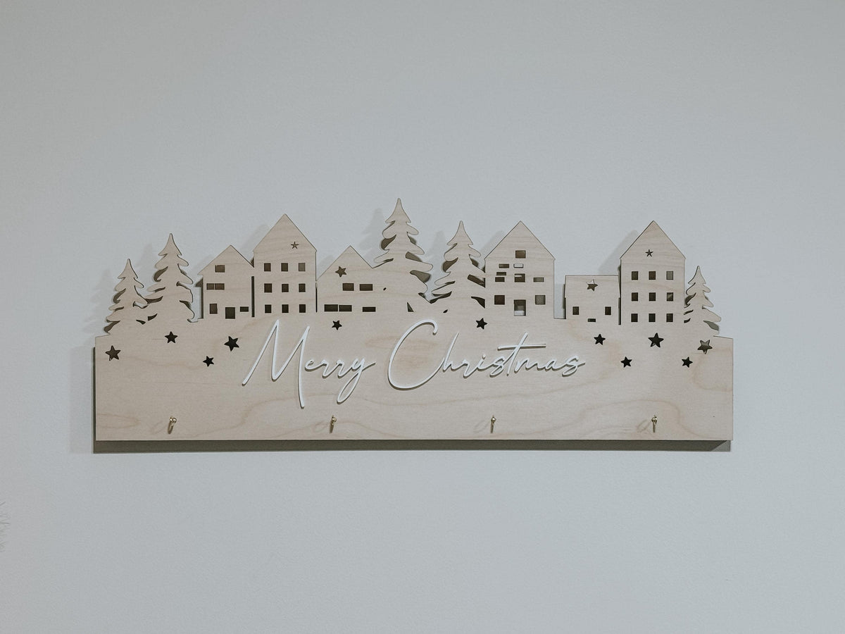 Stocking Holder | Merry Christmas | Custom Stocking display | Wood Stocking Sign | Fireplace | Christmas decor | Christmas village