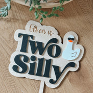 Two Silly Goose Birthday | Cake Topper | second | First Birthday Theme | Cake Decor | Party | Baby | Personalized | Custom | keepsake