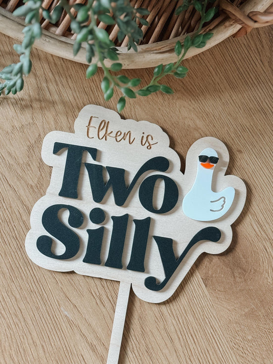 Two Silly Goose Birthday | Cake Topper | second | First Birthday Theme | Cake Decor | Party | Baby | Personalized | Custom | keepsake