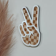 Checker Peace Sign Laser File | Laser ready SVG | Christmas Laser | Laser Projects | Laser Tested | Gloforge | Stocking | Laser Decor | Boho