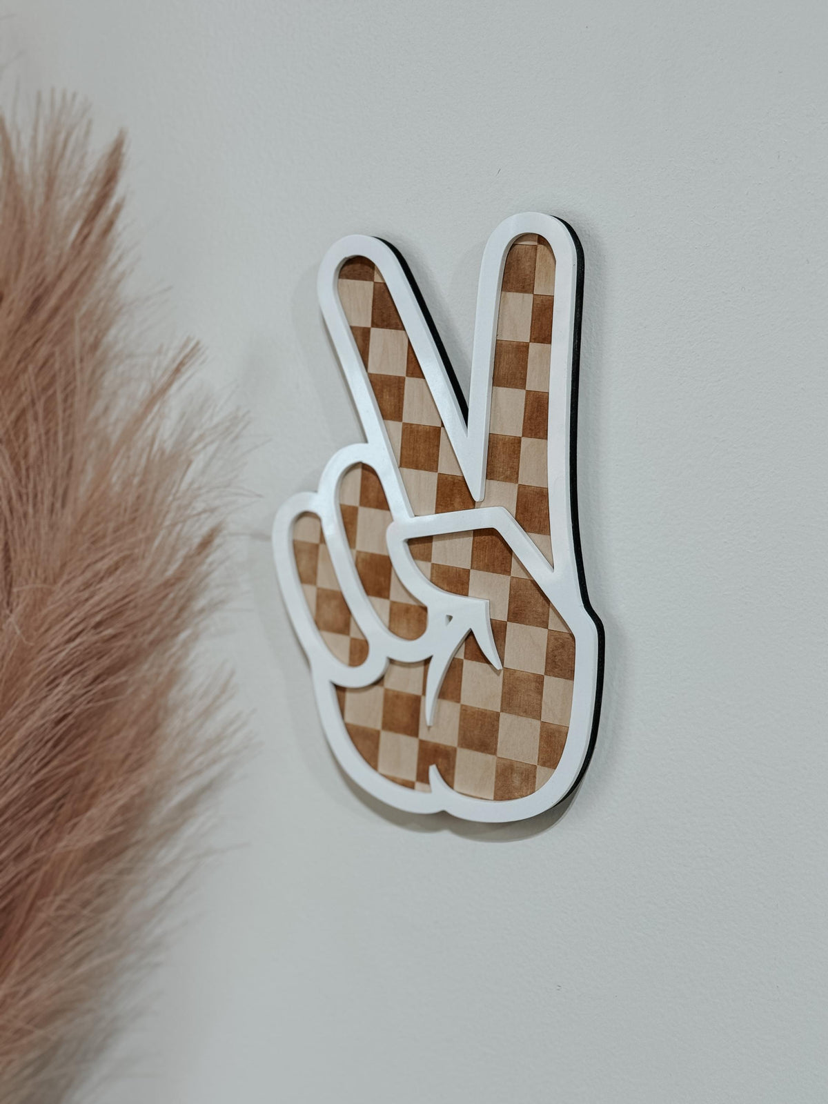 Checker Peace Sign Laser File | Laser ready SVG | Christmas Laser | Laser Projects | Laser Tested | Gloforge | Stocking | Laser Decor | Boho