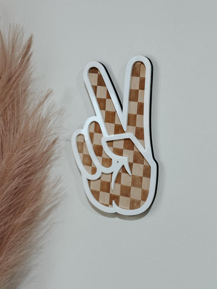 Checker Peace Sign Laser File | Laser ready SVG | Christmas Laser | Laser Projects | Laser Tested | Gloforge | Stocking | Laser Decor | Boho