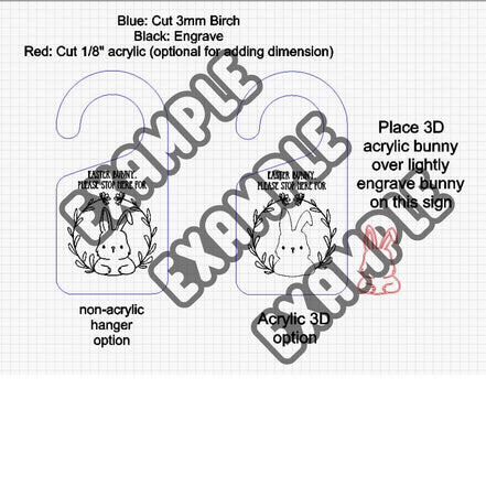 Easter bunny door SVG | Laser File | Gloforge | Cake Topper | Glowforge File | Glowforge Svg | Laser Cut File | Tested | Small Business |