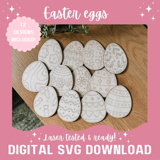 Easter Egg SVG | Laser File | Gloforge | Cake Topper | Glowforge File | Glowforge Svg | Laser Cut File | Tested | Small Business | Bunny