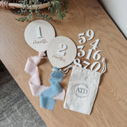 Balloon Milestone | Balloon Birth Announcement | Modern Milestones | Baby Shower gift | Boho Baby | Wooden Milestone | Newborn | Pregnancy