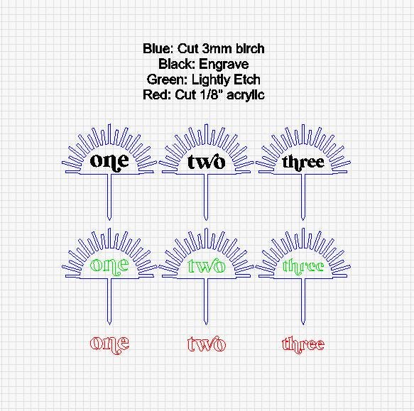 Sun Cake Topper SVG | Laser File | Gloforge | Cake Topper | Glowforge File | Glowforge Svg | Laser Cut File | Tested | Small Business