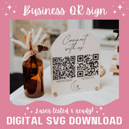 QR code business SVG laser cut file | Gloforge file | small business | Laser tested and ready | Social Sign | Payment Sign | Market Sign