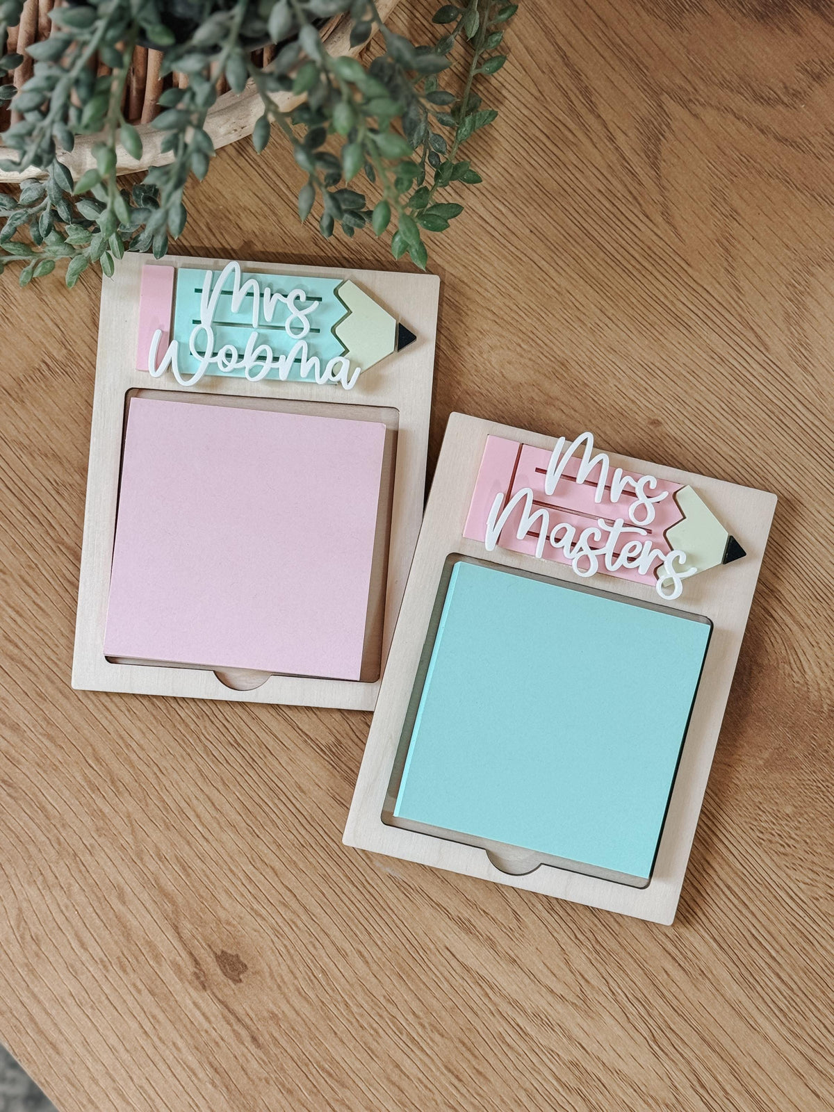 Personalized Teacher Gift  Custom Sticky Note Holder with Engraving | Teacher appreciation gift