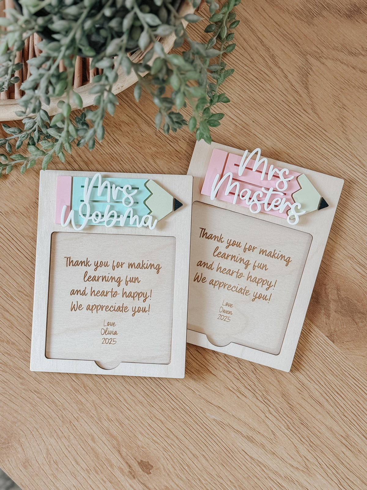 Personalized Teacher Gift  Custom Sticky Note Holder with Engraving | Teacher appreciation gift