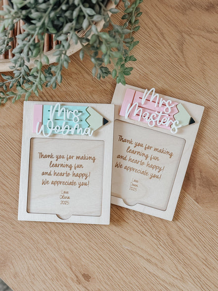 Personalized Teacher Gift  Custom Sticky Note Holder with Engraving | Teacher appreciation gift