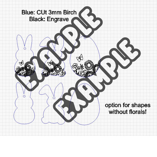 Easter Name Tag SVG | Laser File | Gloforge | Cake Topper | Glowforge File | Glowforge Svg | Laser Cut File | Tested | Small Business | Peep