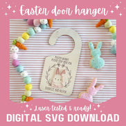 Easter bunny door SVG | Laser File | Gloforge | Cake Topper | Glowforge File | Glowforge Svg | Laser Cut File | Tested | Small Business |