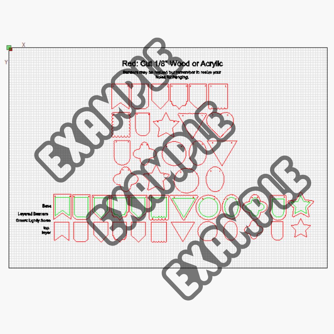 32 Bunting Banner SVG Cut File | Digital Download for Cricut, Silhouette, Glowforge & Laser Cutters | Party DIY | Small Business