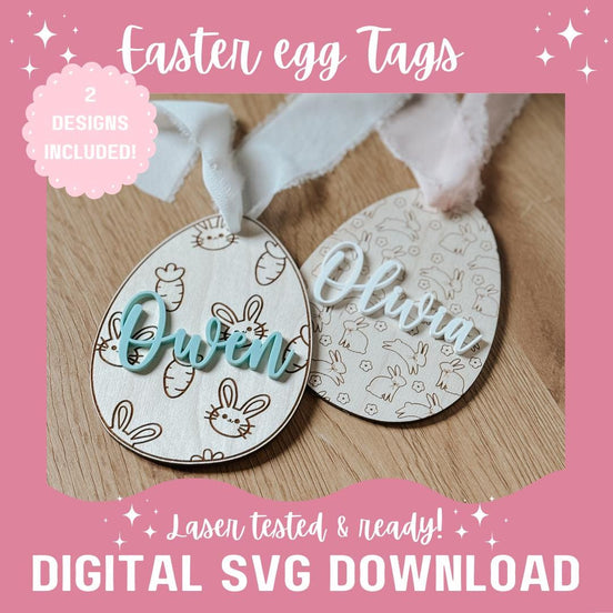 Easter Name Tag SVG | Laser File | Gloforge | Cake Topper | Glowforge File | Glowforge Svg | Laser Cut File | Tested | Small Business | peep