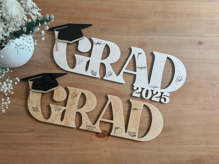 Personalized Wooden GRAD Signature Sign  Custom Graduation Guestbook | Graduate | Wood Sign