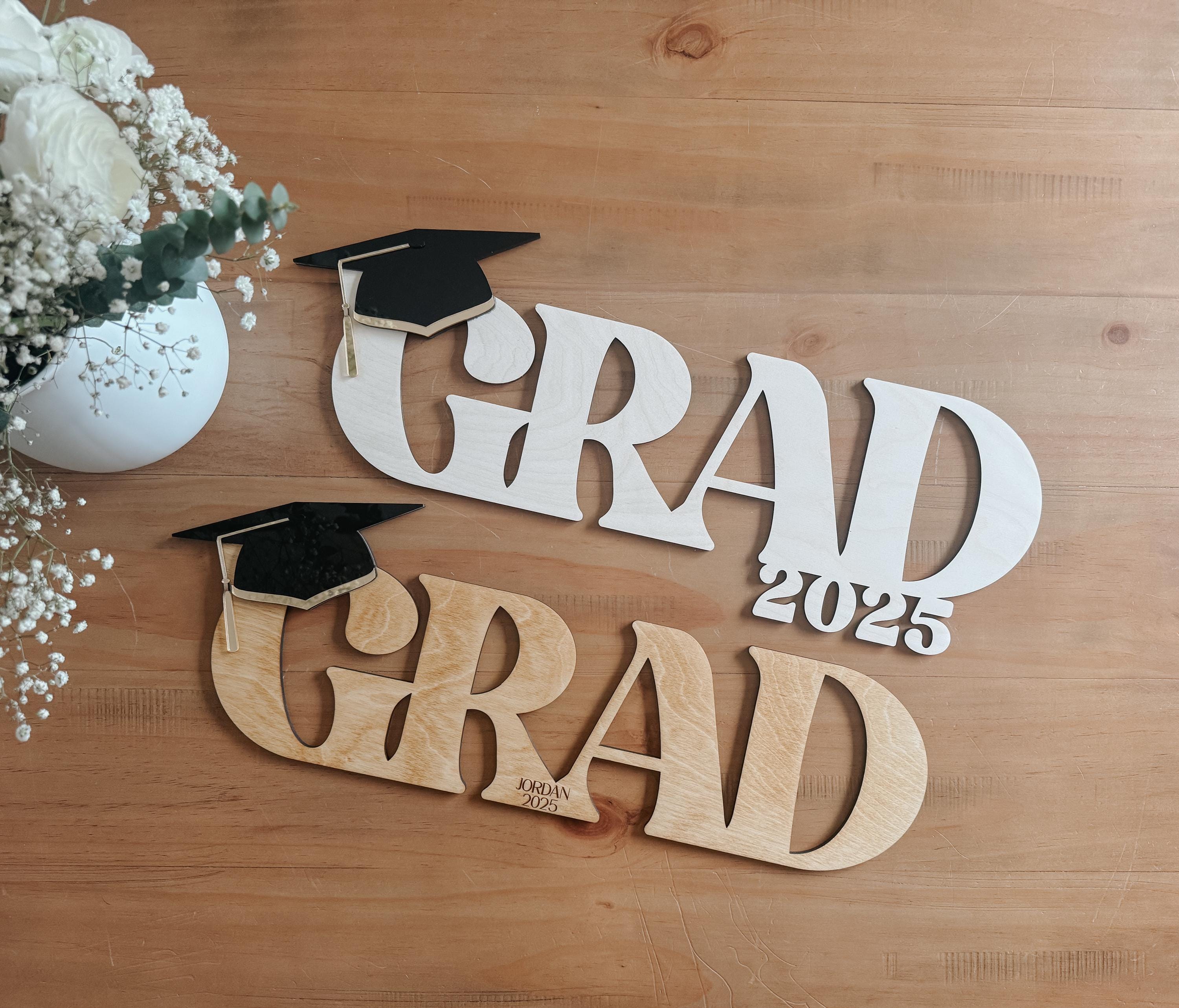 Personalized Wooden GRAD Signature Sign  Custom Graduation Guestbook | Graduate | Wood Sign